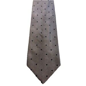Brooks Brothers Makers Grey Polka Dot Silk Tie Woven England Made USA MSRP $115